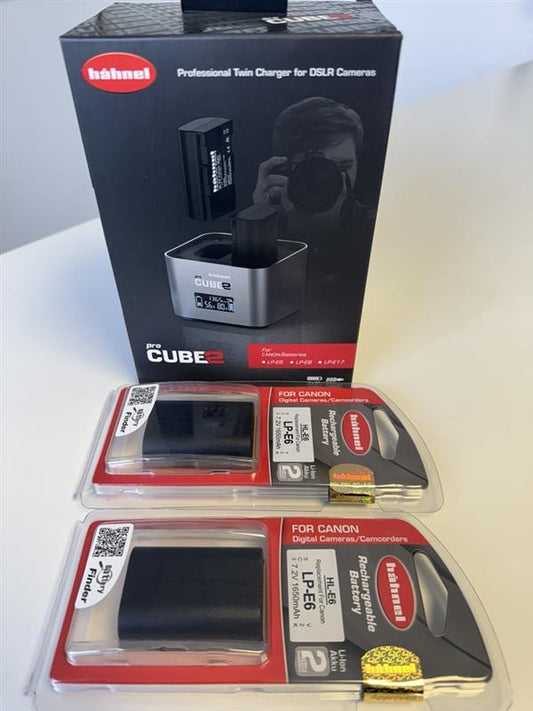 Hahnel Pro Cube 2 Battery Charger & 2 Rechargeable Batteries - for Canon